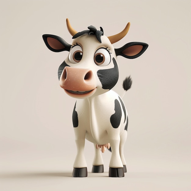 Photo a cartoon cow in standing pose