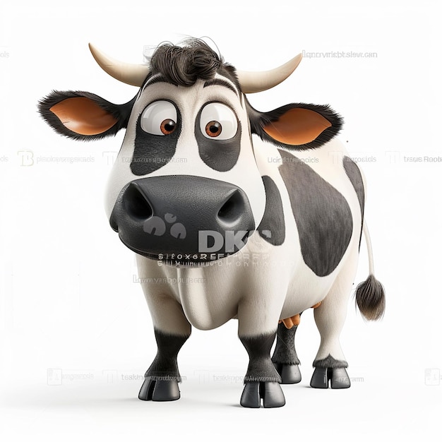 Photo a cartoon cow in standing pose