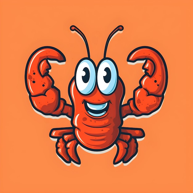 A cartoon crab with a big eye and a big smile on the face.