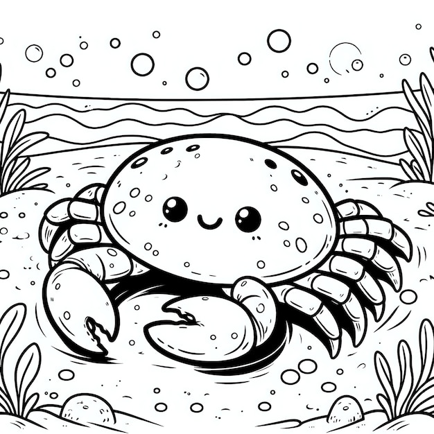 Photo a cartoon of a crab with the name  crab  on it