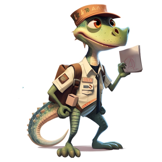 A cartoon crocodile with a cap that says'libra'on it