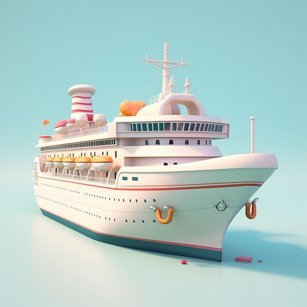 Cartoon Cruise Ship 3D