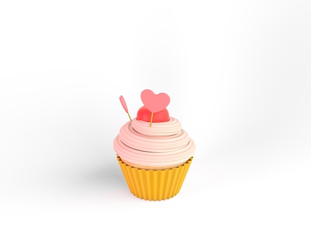 Cartoon Cup Cake Back Side In White Background