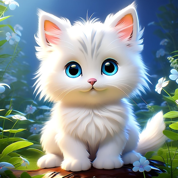 Cartoon cute baby cat