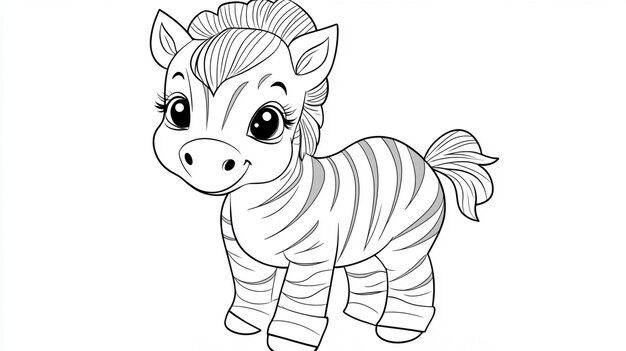 a cartoon of a cute little pony with a black outline of a pony on the bottom