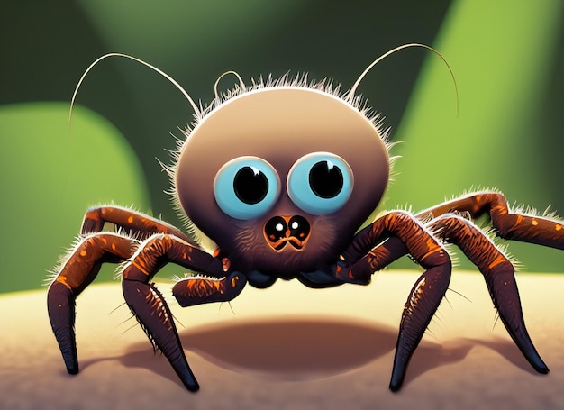 Cartoon cute wild animal spider pictures wallpaper background illustration