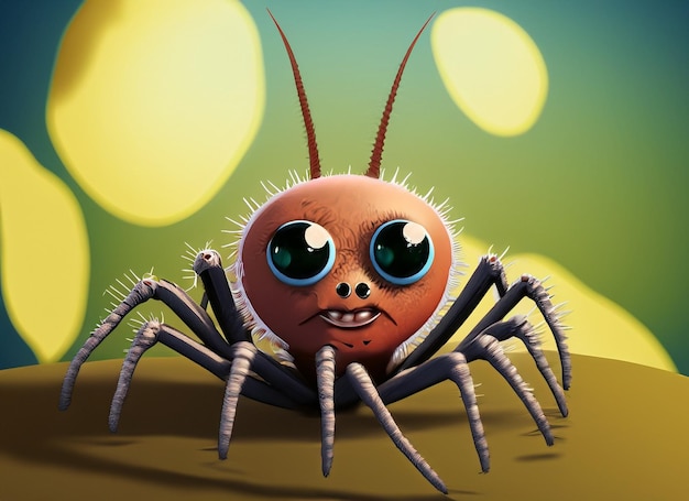 Cartoon cute wild animal spider pictures wallpaper background illustration