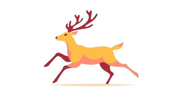 a cartoon deer running with antlers on its back generative ai