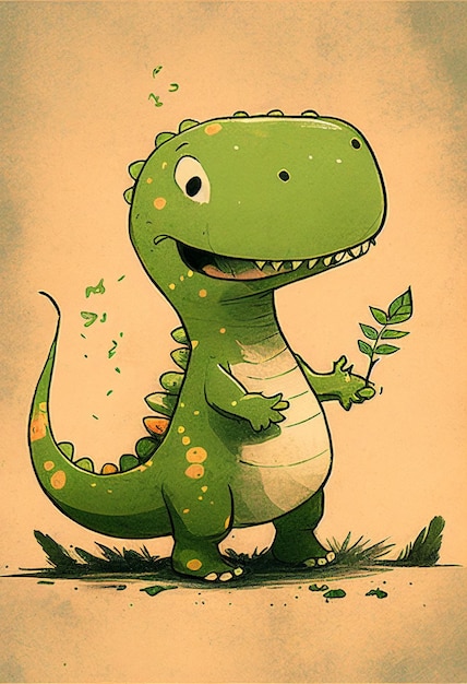 A cartoon dinosaur with a t - rex on its shoulder.