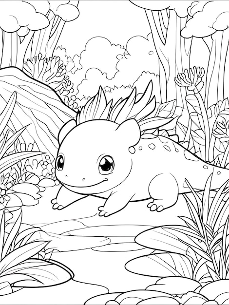 Photo a cartoon dinosaur with a white head and a black and white background