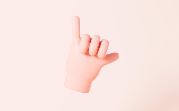 Cartoon diverse hand gestures 3d rendering