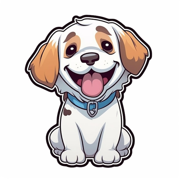 cartoon dog sitting down with tongue out and tongue out generative ai