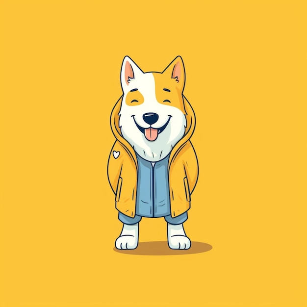 a cartoon dog wearing a jacket and smiling generative ai