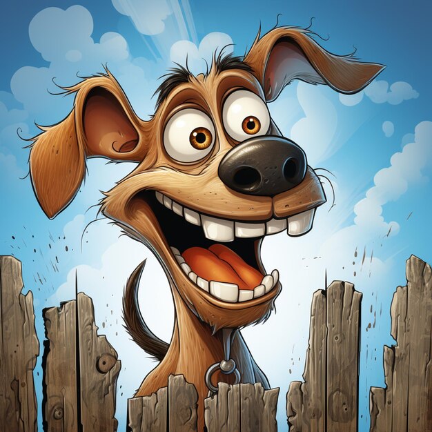 Photo a cartoon dog with a big smile on its face