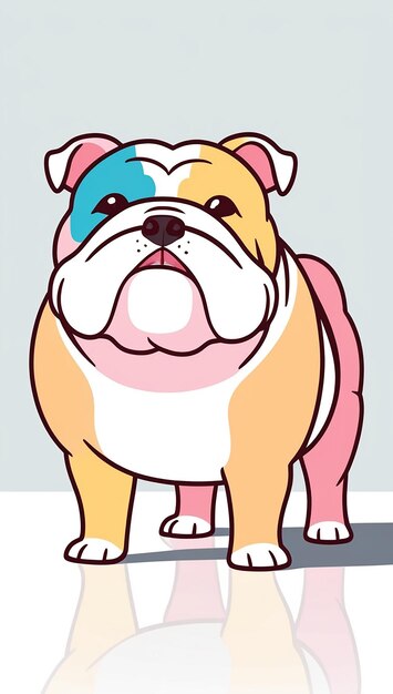 Photo a cartoon dog with a blue and white face