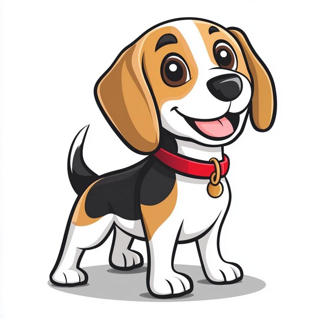 Photo a cartoon dog with a collar that says beagle