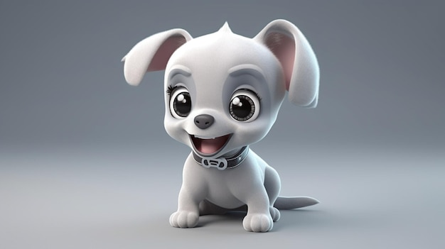 A cartoon dog with a collar that says'dog'on it