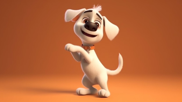 A cartoon dog with a smile on his face