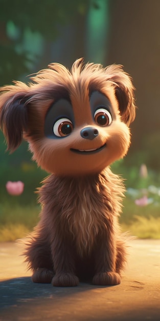 A cartoon dog with a smile on his face