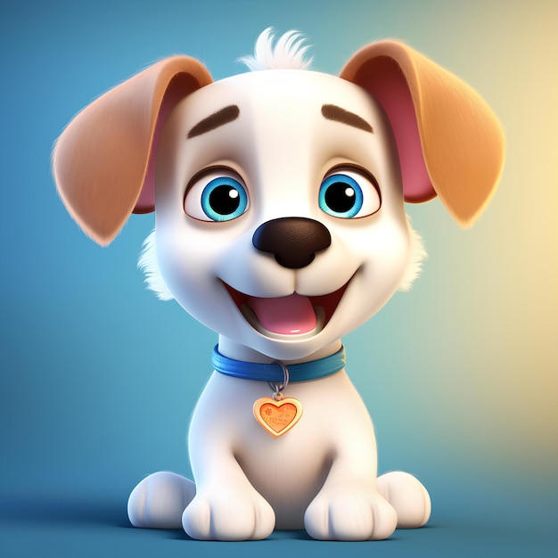 a cartoon dog with a tag that says  the dog