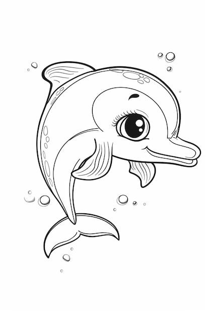 a cartoon dolphin with a big nose and big eyes generative ai