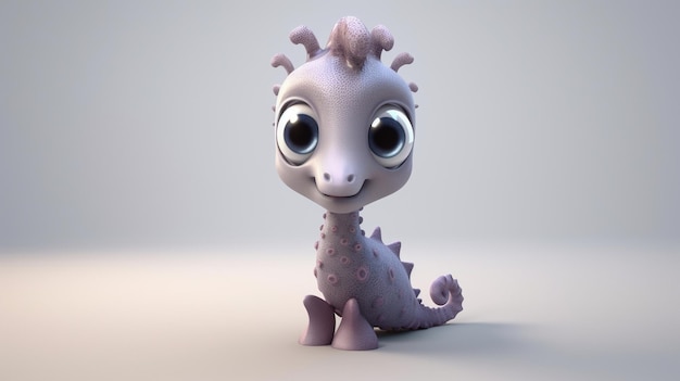 A cartoon dragon with a purple body and a purple body.