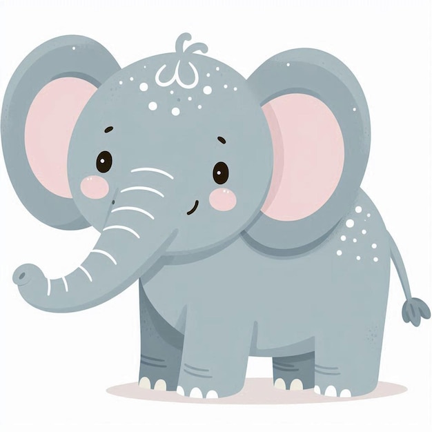 Photo a cartoon drawing of a baby elephant with a white background