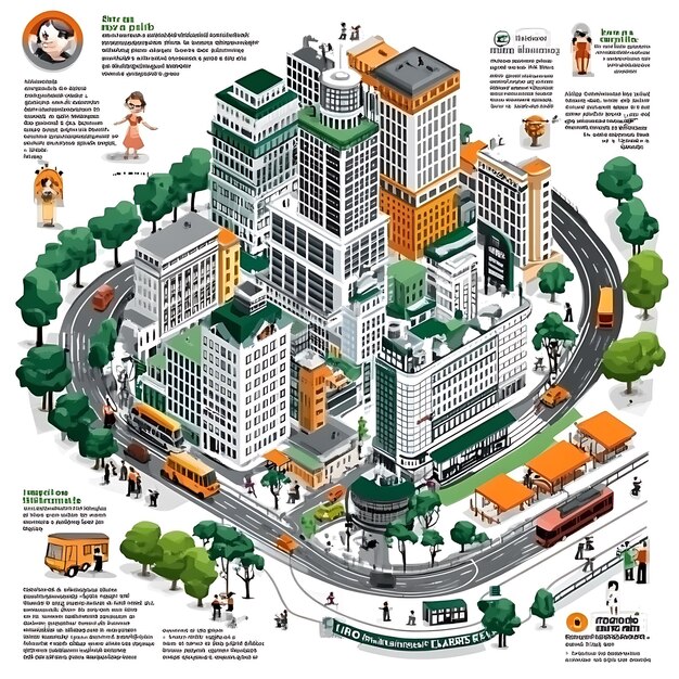 Photo a cartoon drawing of a building with a green roof