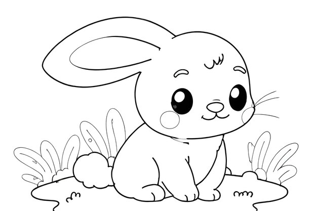 Photo a cartoon drawing of a bunny with the word egg written on it