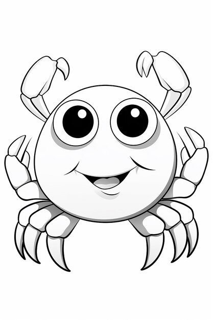 a cartoon drawing of a crab with a big smile