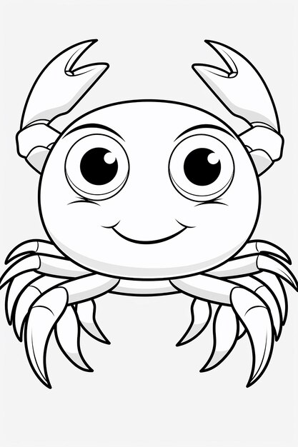 a cartoon drawing of a crab with a big smile