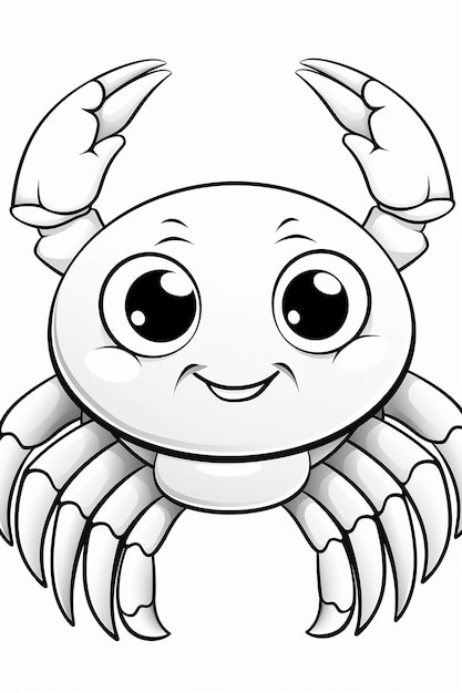 a cartoon drawing of a crab with a big smile