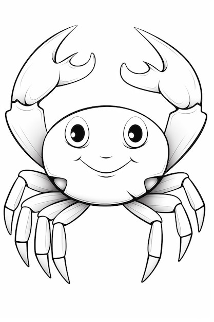 a cartoon drawing of a crab with a big smile