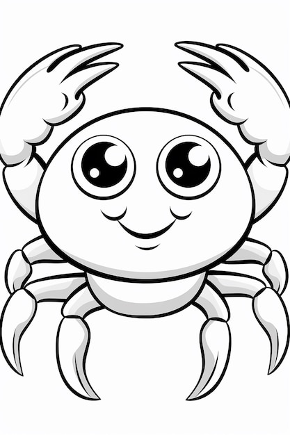 Photo a cartoon drawing of a crab with a big smile