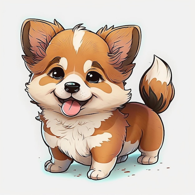 A cartoon drawing of a dog with a big smile on its face.