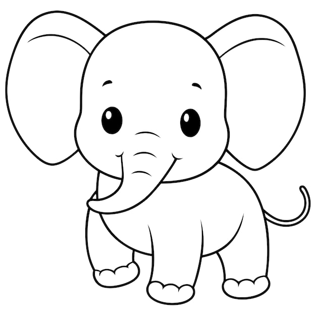 a cartoon drawing of an elephant with a long trunk