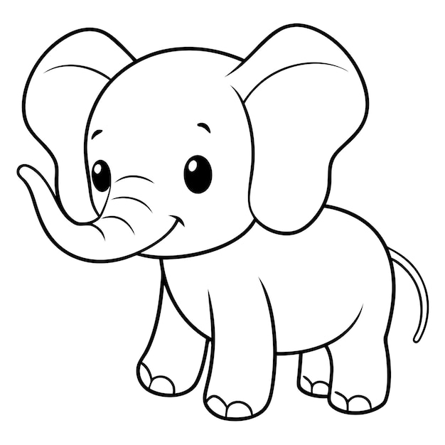 a cartoon drawing of an elephant with a long trunk