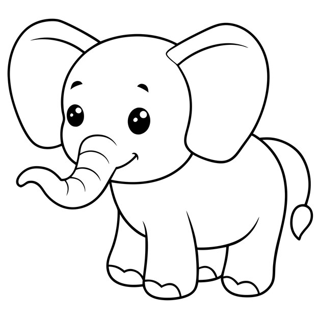 a cartoon drawing of an elephant with a long trunk