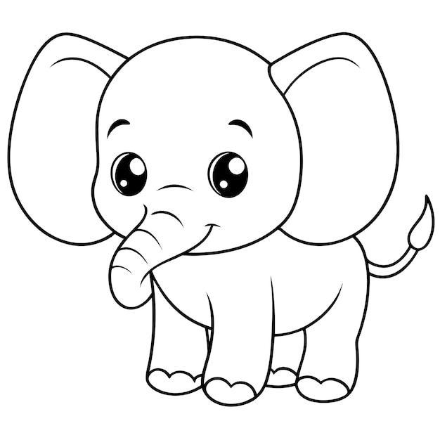 a cartoon drawing of an elephant with a long trunk