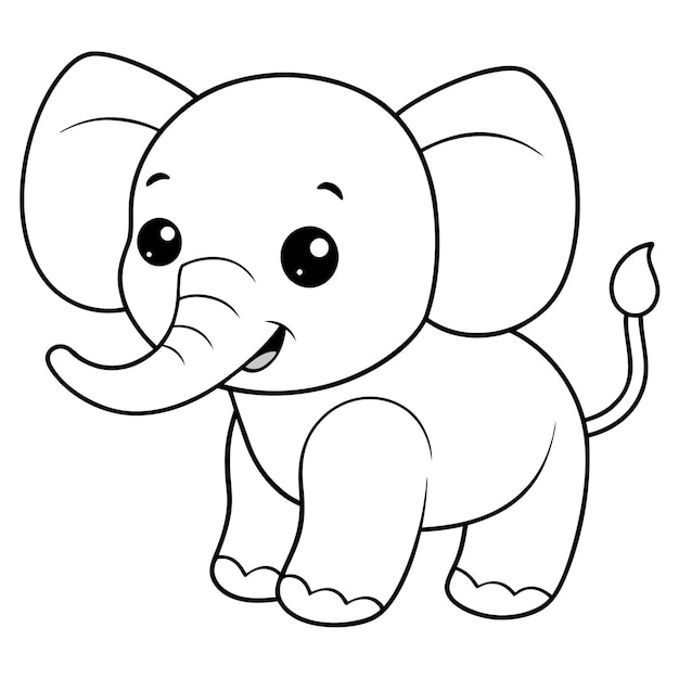 a cartoon drawing of an elephant with a long trunk