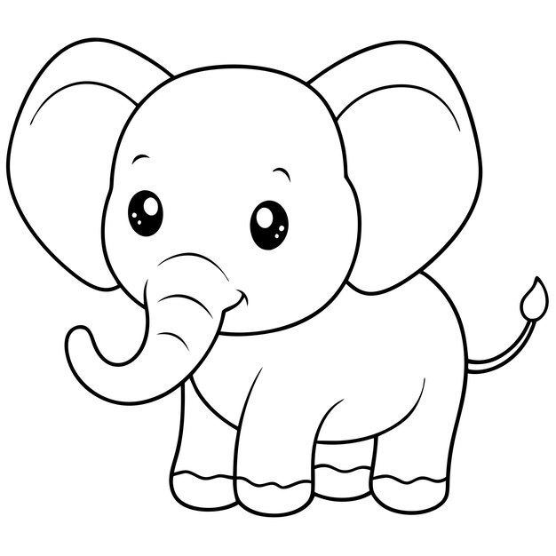 Photo a cartoon drawing of an elephant with a long trunk