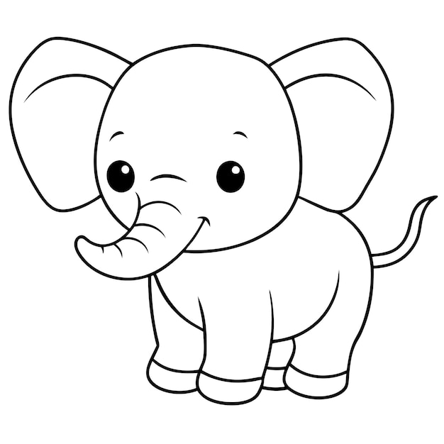 a cartoon drawing of an elephant with a long trunk