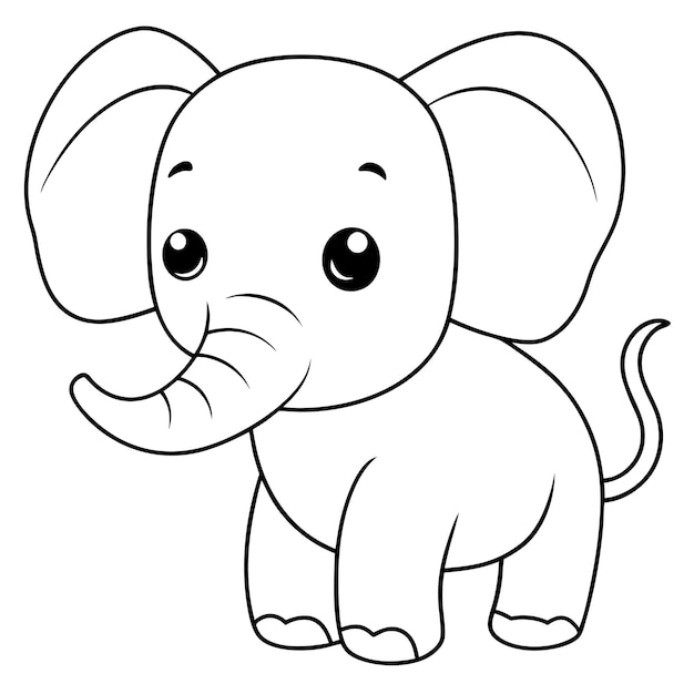 a cartoon drawing of an elephant with a long trunk