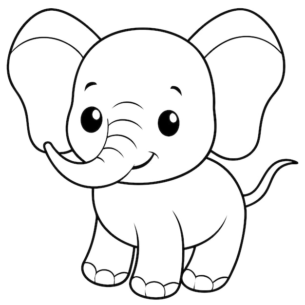 a cartoon drawing of an elephant with a long trunk