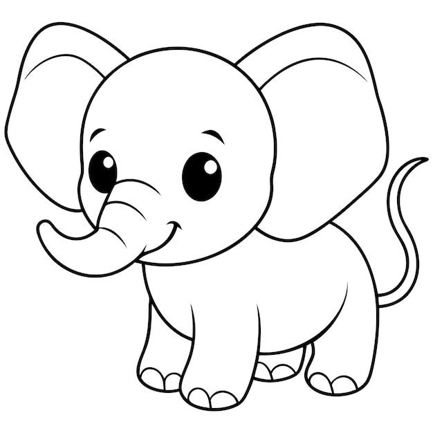 a cartoon drawing of an elephant with a long trunk