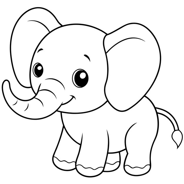 Photo a cartoon drawing of an elephant with a long trunk