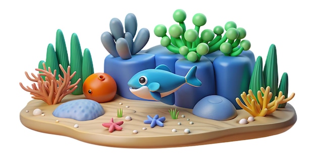 Photo a cartoon drawing of a fish and a pool with a fish on it