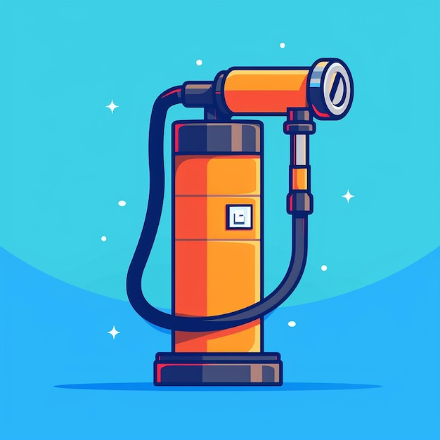 Photo a cartoon drawing of a gas pump with a blue background