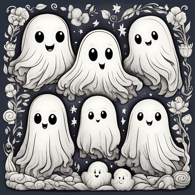 Photo a cartoon drawing of a ghost with a picture of ghost ghost on it