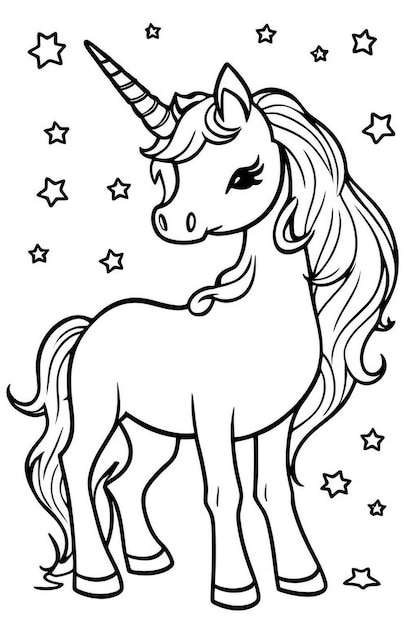 Photo a cartoon drawing of a horse with the words unicorn on it